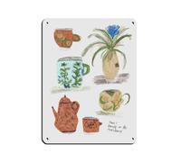 Poster rétro en métal avec inscription « There's Beauty In The Mundane » - Décoration murale - 30 x 40 cm