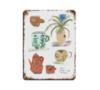 Poster rétro en métal avec inscription « There's Beauty In The Mundane » - Décoration murale - 30 x 40 cm