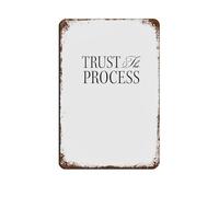 Poster rétro en métal avec inscription « Trust The Process » - Décoration murale - 20 x 30 cm