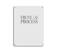 Poster rétro en métal avec inscription « Trust The Process » - Décoration murale - 30 x 40 cm