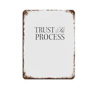 Poster rétro en métal avec inscription « Trust The Process » - Décoration murale - 30 x 40 cm