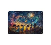 Poster rétro en métal « Dancing Maypole Under The Stars » - Décoration murale - 20 x 30 cm