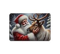 Poster rétro en métal « The Old Man And The Reindeer » - Décoration murale - 20 x 30 cm