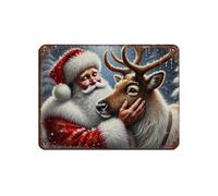 Poster rétro en métal « The Old Man And The Reindeer » - Décoration murale - 30 x 40 cm