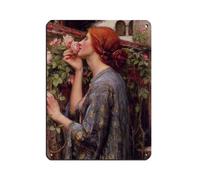 Poster rétro en métal « The Soul of The Rose » de John William Waterhouse - Décoration murale - 30 x 40 cm