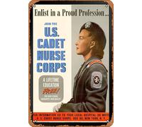Poster rétro en métal WPA War Propaganda Enlist In A Proud Profession Join The US Cadet Nurse Corps Poster 20,3 x 30,5 cm