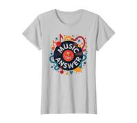 Poster rétro en Vinyle Music is The Answer T-Shirt, Femme, Argent, XS