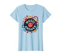 Poster rétro en Vinyle Music is The Answer T-Shirt, Femme, Bleu Céleste, 3XL