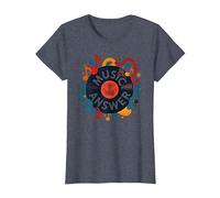 Poster rétro en Vinyle Music is The Answer T-Shirt, Femme, Bleu Chiné, S