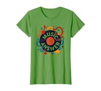 Poster rétro en Vinyle Music is The Answer T-Shirt, Femme, Herbe, XS