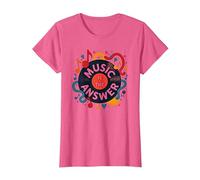 Poster rétro en Vinyle Music is The Answer T-Shirt, Femme, Rose chiné, XL