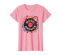 Poster rétro en Vinyle Music is The Answer T-Shirt, Femme, Rose, XS