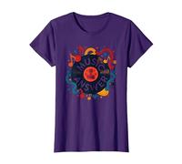 Poster rétro en Vinyle Music is The Answer T-Shirt, Femme, Violet, M