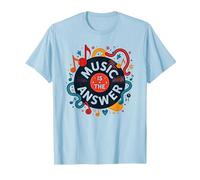 Poster rétro en Vinyle Music is The Answer T-Shirt, Homme, Bleu Céleste, XL