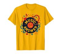 Poster rétro en Vinyle Music is The Answer T-Shirt, Homme, Doré Vif, S