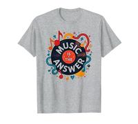 Poster rétro en Vinyle Music is The Answer T-Shirt, Homme, Gris Chiné, 5XL
