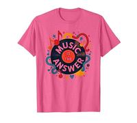 Poster rétro en Vinyle Music is The Answer T-Shirt, Homme, Rose chiné, XL