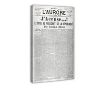 Poster rétro « J'accuse by Emile Zola » sur toile pour décoration de chambre à coucher, paysage sportif, bureau, chambre, cadeau, 20 x 30 cm