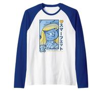 Poster rétro Japonais Schtroumpfette Tokyo Girl Power Manche Raglan