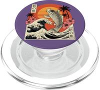 Poster rétro Koi Fish Tropical Great Wave Art Japonais PopSockets PopGrip pour MagSafe