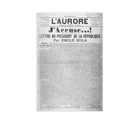Poster rétro Magazine J'accuse d'Emile Zola (1) - Impression sur toile - Décoration murale pour salon, chambre à coucher - Sans cadre - 30 x 45 cm