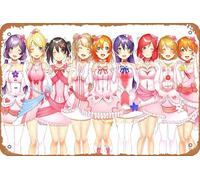 Poster rétro Maki Nishikino, Eri Ayase, Hanayo Koizumi, Honoka Kousaka, Kotori Minami, Nico Yazawa, Nozomi Tojo, Rin Hoshizora, Umi Sonoda, Love Live!
