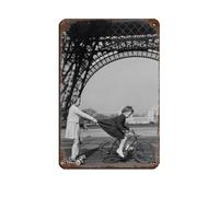 Poster rétro Robert Doisneau en métal - Décoration murale - 20 x 30 cm