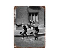 Poster rétro Robert Doisneau en métal - Décoration murale - 30 x 40 cm