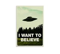 Poster rétro sur toile de la série télévisée The X-Files 50 x 75 cm
