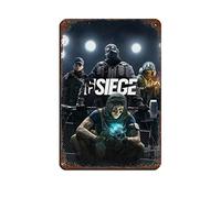 Poster rétro Tom Clancy's Rainbow Six Siege Game en métal - Art rétro chic - Peinture en fer - Bar - Personnes - Grotte - Café - Famille - Garage - Décoration murale - 20 x 30 cm