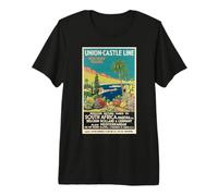 Poster rétro Union Castle Line Afrique du Sud T-Shirt Haut de Gamme