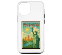 Poster rétro vintage Ellis Island New York City State NY NYC Coque pour iPhone 12/12 Pro