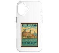 Poster rétro vintage Ellis Island New York City State NY NYC Coque pour iPhone 16