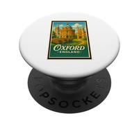 Poster rétro vintage Oxford City England UK Art Graphic PopSockets PopGrip Adhésif