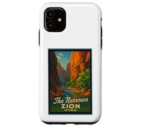 Poster rétro vintage The Narrows Utah UT Zion Coque pour iPhone 11