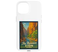 Poster rétro vintage The Narrows Utah UT Zion Coque pour iPhone 15