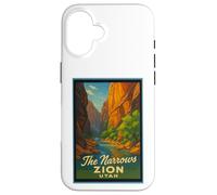 Poster rétro vintage The Narrows Utah UT Zion Coque pour iPhone 16