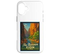 Poster rétro vintage The Narrows Utah UT Zion Coque pour iPhone 16 Plus
