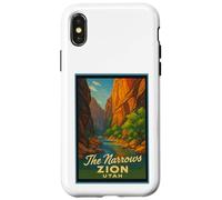 Poster rétro vintage The Narrows Utah UT Zion Coque pour iPhone X/XS