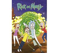 Poster Rick and Morty - Portail - Watch - Dimensions : 61 x 91,5 cm + 1 poster de 61 x 91,5 cm