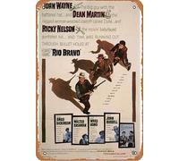 Poster Rio Bravo (1959) - Décoration murale rétro en métal - 20,3 x 30,5 cm