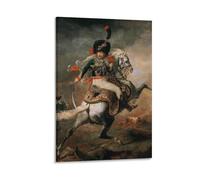 Poster romantique français de la garde de cavalerie impériale chargée Théodore Géricault - Art mural sur toile moderne pour chambre à coucher (30 x 45 cm)