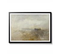 Poster romantique représentant une épave avec des bateaux de pêche par J. M. W. Turner, paysage romantique, décoration murale vintage de mer et de nuage, cadeau de décoration d'intérieur, mat