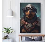 Poster Rottweiler Viking, art mural, peinture, affiche, impression sur toile, décoration de chambre, cadeaux pour enfants, 60 x 90 cm