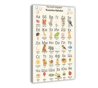 Poster russe ABC sur toile pour chambre à coucher, bureau, chambre, cadeau 40 x 60 cm