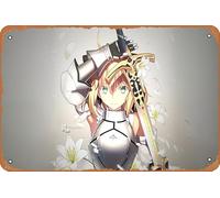 Poster Saber Fate/stay Night Saber Lily Artoria Pendragon Fate Series Anime Décoration murale rétro en métal 20,3 x 30,5 cm