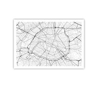 Poster sans Cadre 100x70 cm Affiche Noir et Blanc Carte du Monde 4868 P2X