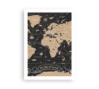 Poster sans Cadre 50x70 cm Affiche Carte du Monde Maritime - 5430 - P2X