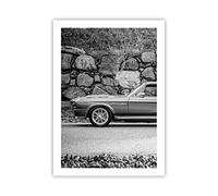 Poster sans Cadre 50x70 cm Affiche Noir et Blanc Autos - 5011 - P2X | Voiture Gué Mustang Poster Mural Moderne Décoratif Art Mural Impression d'Art Salon Chambre Cuisine Tableau Décoration ARTTOR