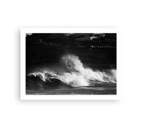 Poster sans Cadre 70x50 cm Affiche Noir et Blanc Personnes - 5388 - P2X | Surf Flots Eau Poster Mural Moderne Décoratif Art Mural Impression d'Art Salon Chambre Cuisine Tableau Décoration ARTTOR